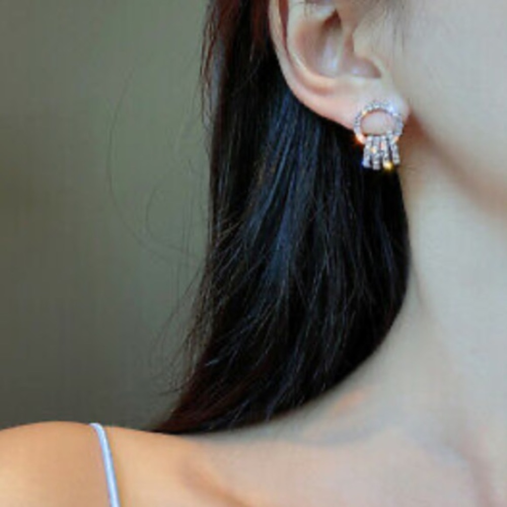 New Sterling silver diamond earrings - Picture 2 of 3
